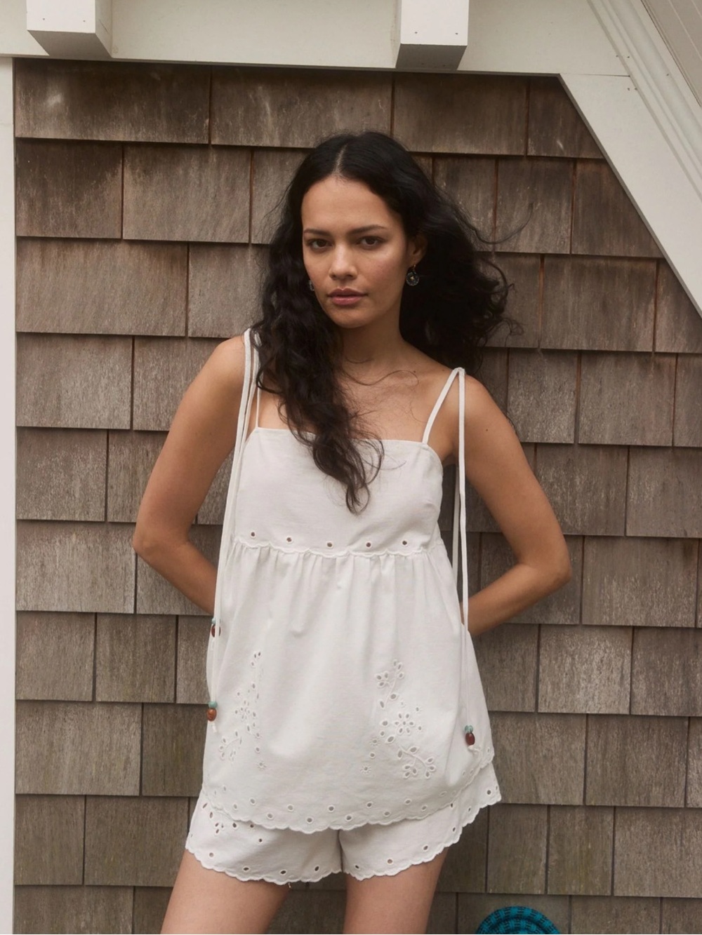 Women’s The Jessie Short White Eyelet Scalloped Summer Shorts
